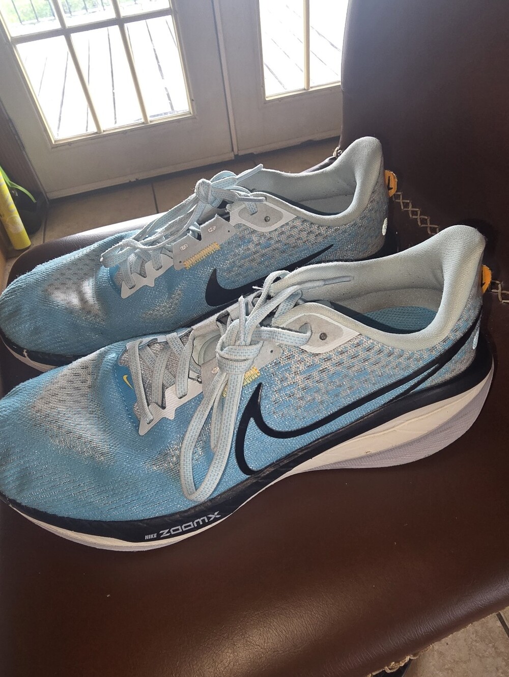 Nike Zoom X Light Blue and Black Running Trainers